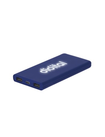 Power Bank Publicitaire Éco-responsable Caplan Couleurs : bleu impression haute définition