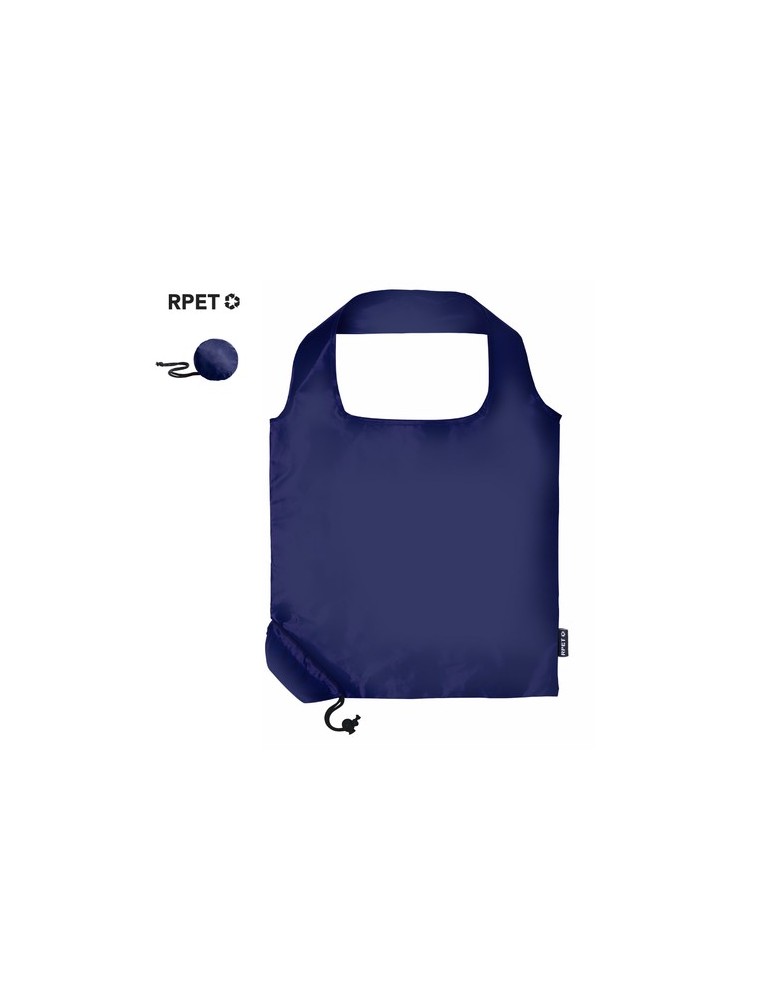 Sac Pliable Éco-responsable Bralam Matières : PET recyclé Couleurs : bleu marine marquage couleur éclatante