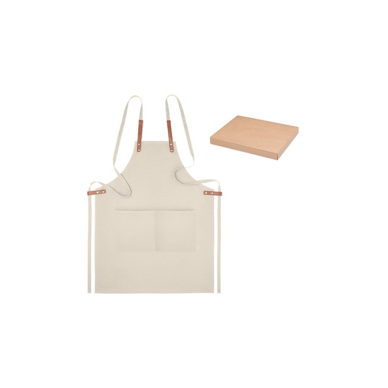 Tablier en coton organique 340 gr/m² personnalisé - NAGPUR Matières : coton biologique Couleurs : beige