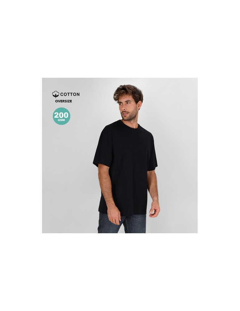 T-Shirt Oversize Publicitaire Adulte Minton Matières : coton Taille textile : XL Couleurs : noir goodies publicitaire durable