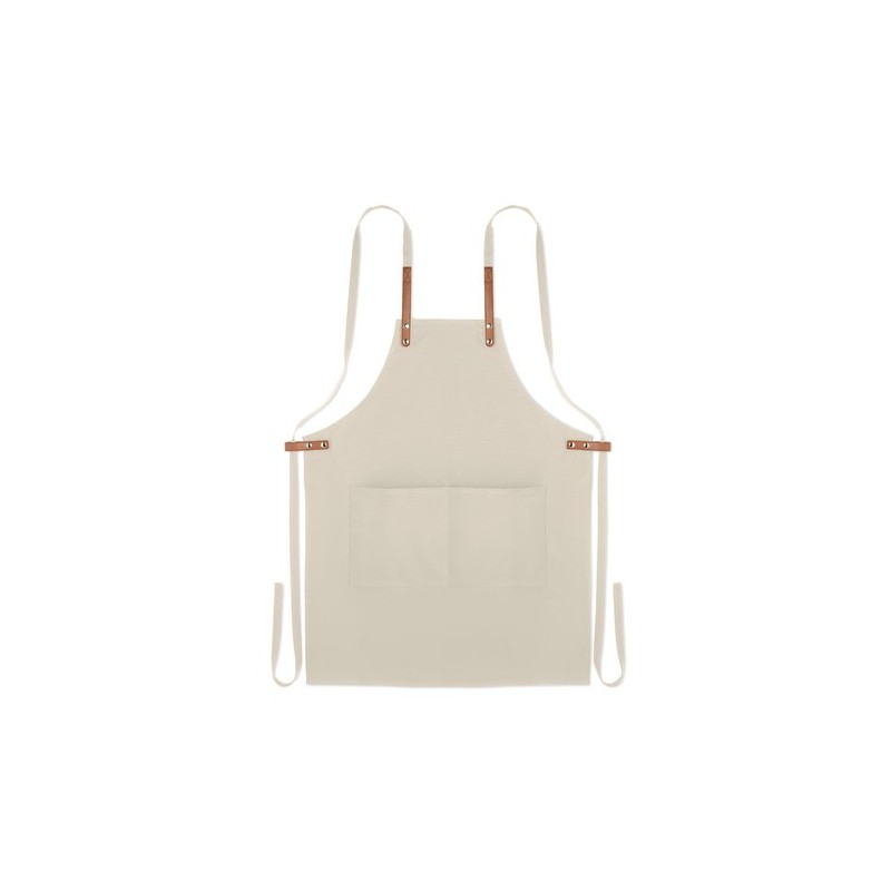 Tablier en coton organique 340 gr/m² personnalisé - NAGPUR Matières : coton biologique Couleurs : beige personnalisable avec vot