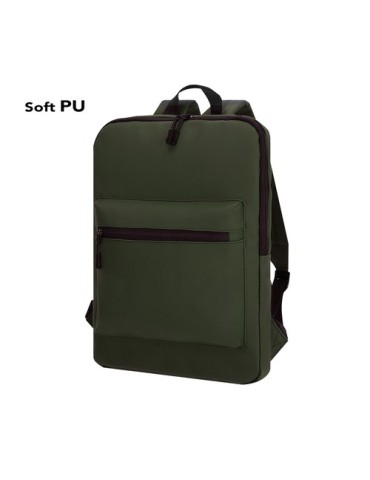 Sac à dos publicitaire  Yilmir Matières : PU Couleurs : vert impression haute définition