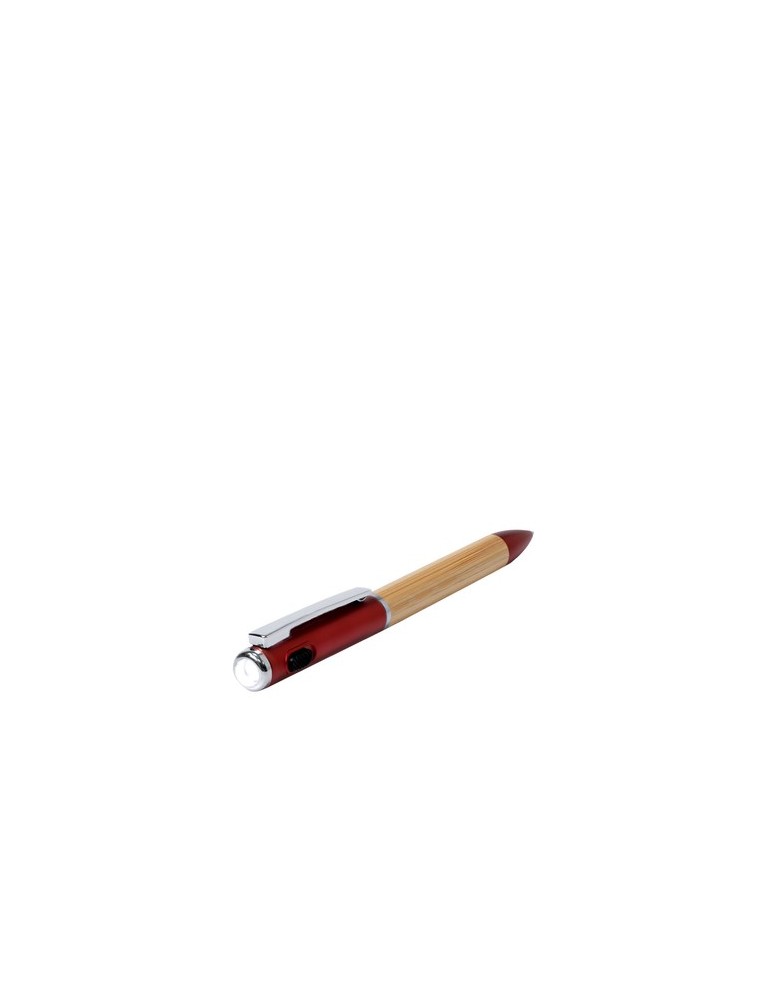 Stylo publicitaire lampe Telnay Matières : bambou Couleurs : bleu cadeau collaborateur premium