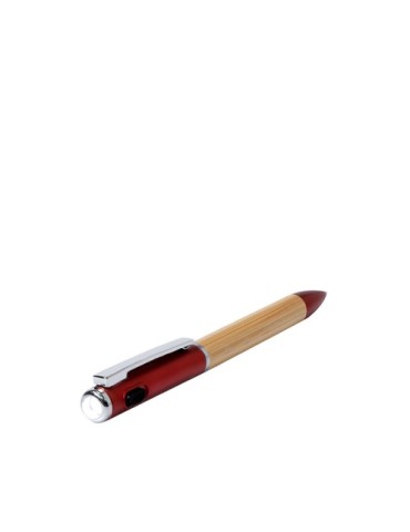 Stylo publicitaire lampe Telnay Matières : bambou Couleurs : argenté goodies entreprise design