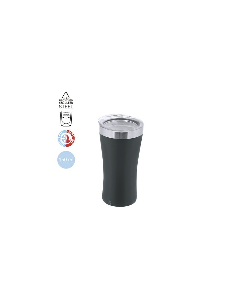 Verre Éco-responsable Thermique Cozard Couleurs : noir Matières : acier inoxydable recyclé objet promotionnel éco-responsable