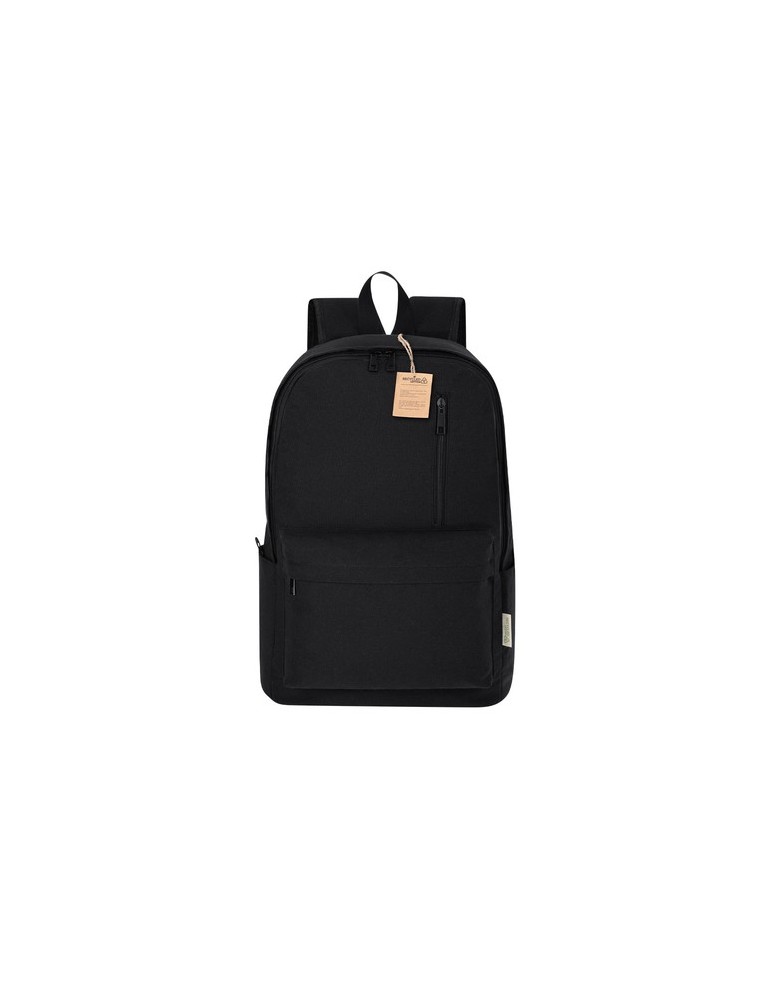 Sac à Dos Publicitaire Éco-responsable Stalion Matières : coton recyclé Couleurs : noir cadeau entreprise pas cher