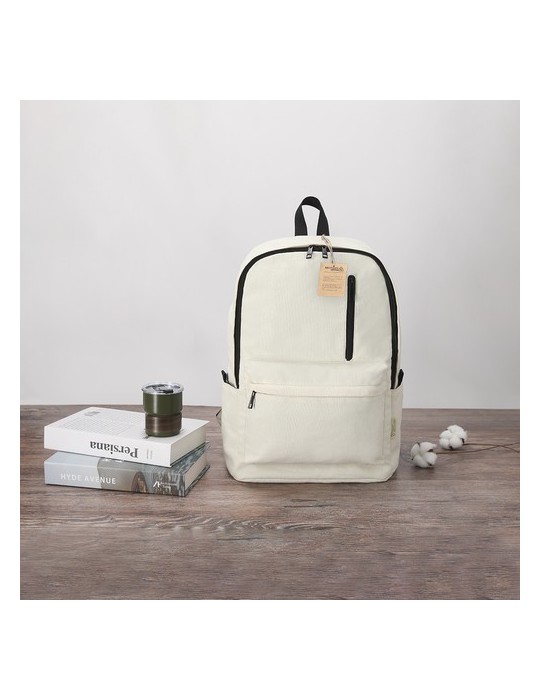 Sac à Dos Publicitaire Éco-responsable Stalion Matières : coton recyclé Couleurs : noir objet promo petit budget