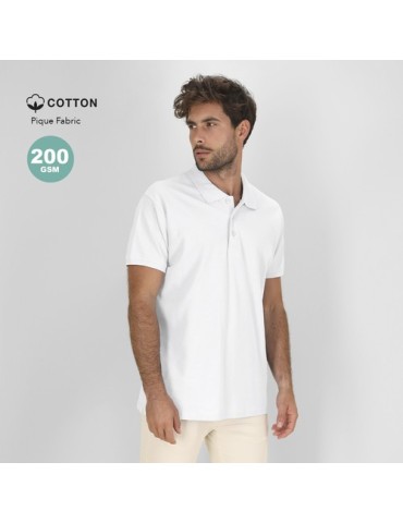Polo Blanc Personnalisé Éco-responsable pour Adulte Chaplin Matières : coton Taille textile : M Couleurs : blanc 2