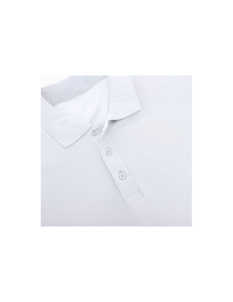 Polo Blanc Personnalisé Éco-responsable pour Adulte Chaplin Matières : coton Taille textile : S Couleurs : blanc impression logo