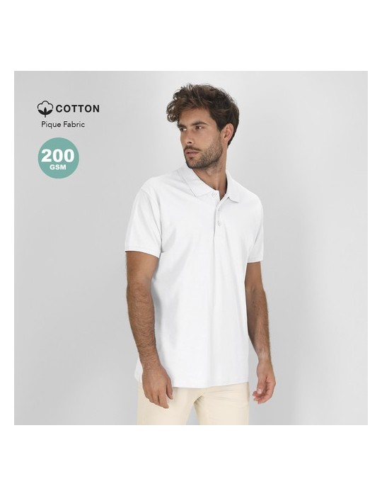 Polo Blanc Personnalisé Éco-responsable pour Adulte Chaplin Matières : coton Taille textile : 3XL Couleurs : blanc cadeau client