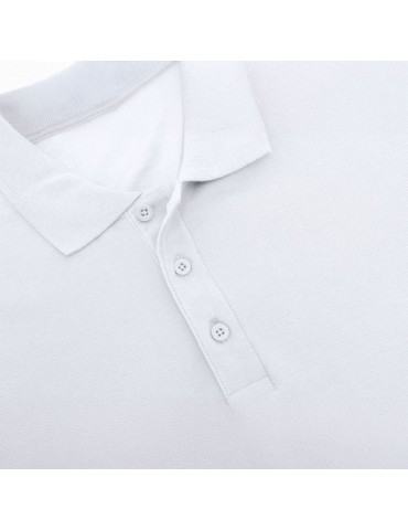 Polo Blanc Personnalisé Éco-responsable pour Adulte Chaplin Matières : coton Taille textile : XL Couleurs : blanc marquage coule