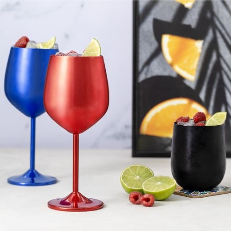 Verre à Vin Personnalisé Éco-responsable - Arlene Matières : aluminium Couleurs : noir marquage couleur éclatante