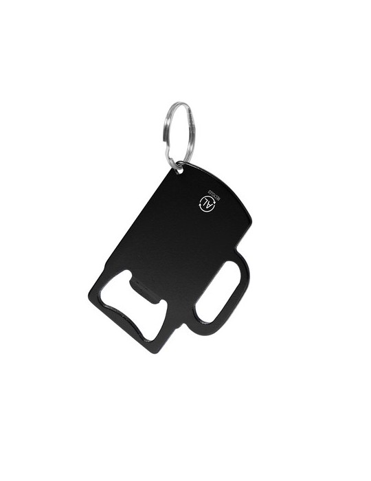 Porte-Clés Ouvre Bouteille Éco-responsable Personnalisé Berman Matières : aluminium recyclé  Couleurs : noir