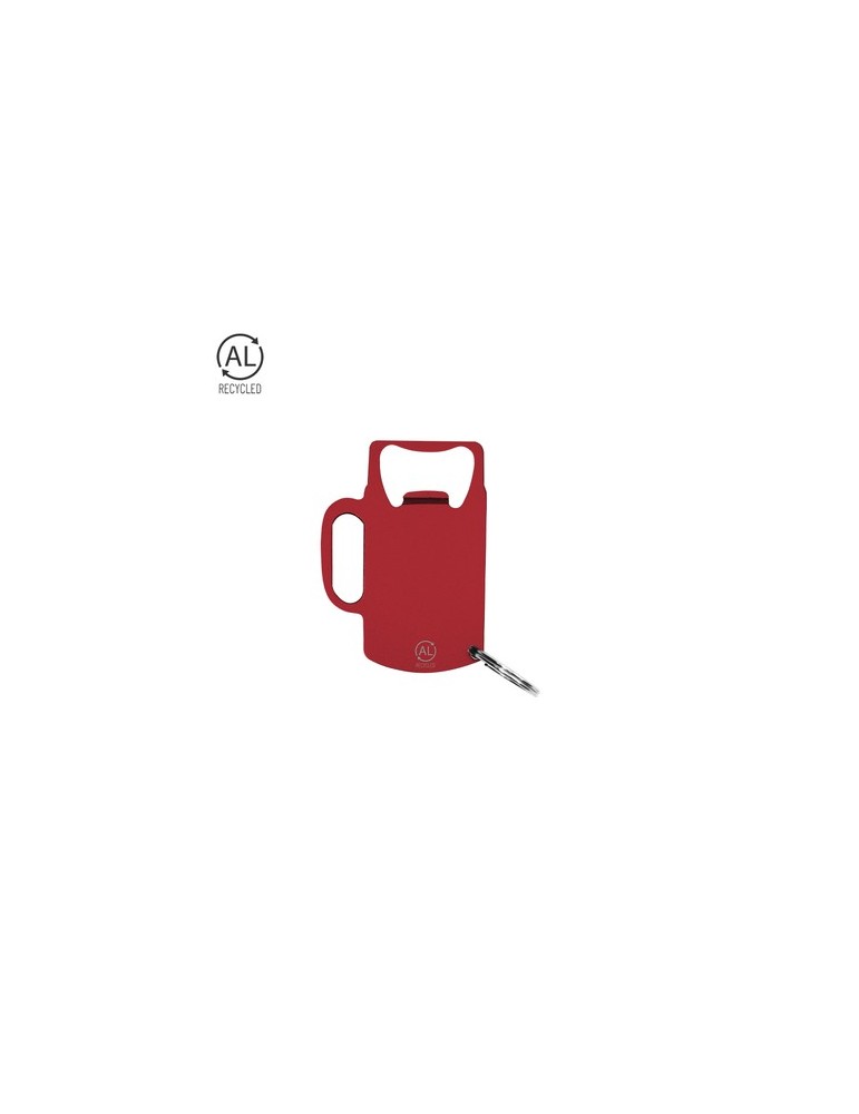 Porte-Clés Ouvre Bouteille Éco-responsable Personnalisé Berman Matières : aluminium recyclé  Couleurs : noir marquage laser ultr