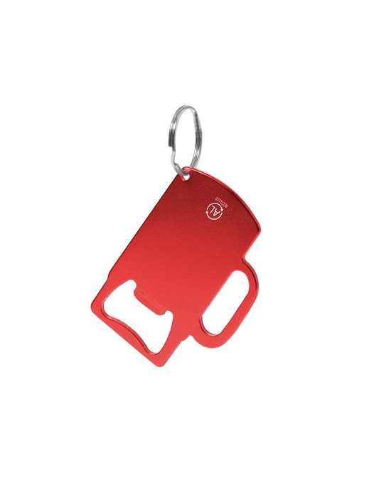 Porte-Clés Ouvre Bouteille Éco-responsable Personnalisé Berman Matières : aluminium recyclé  Couleurs : rouge impression haute d