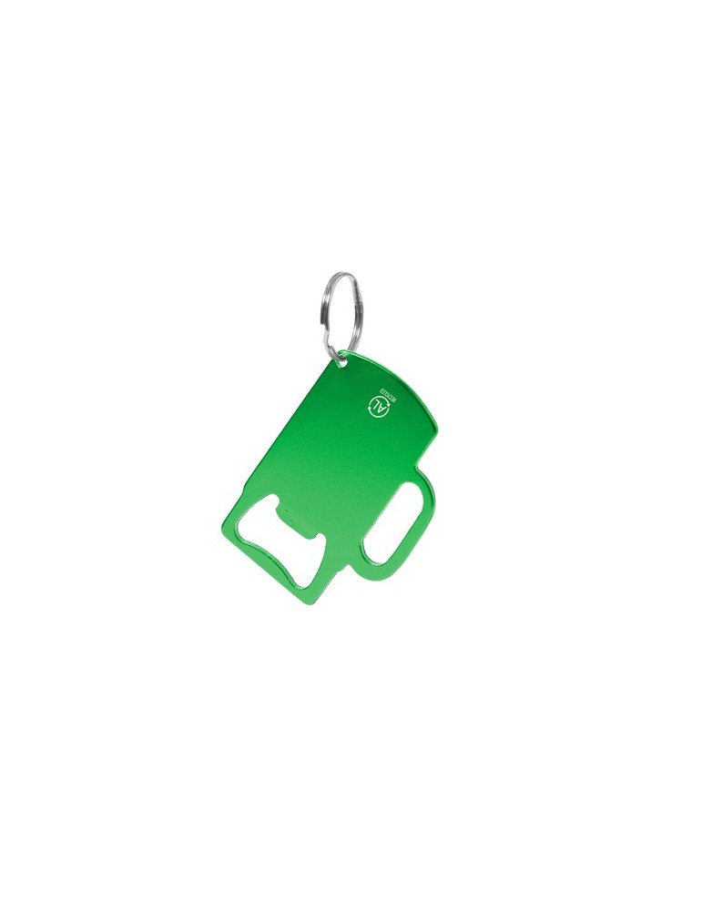 Porte-Clés Ouvre Bouteille Éco-responsable Personnalisé Berman Matières : aluminium recyclé  Couleurs : argenté personnalisation