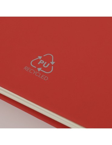 Cahier pratique Pusik Couleurs : rouge Matières : PU recyclé goodies publicitaire durable