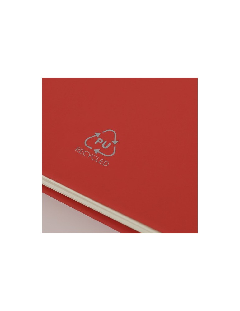 Cahier pratique Pusik Couleurs : rouge Matières : PU recyclé goodies publicitaire durable