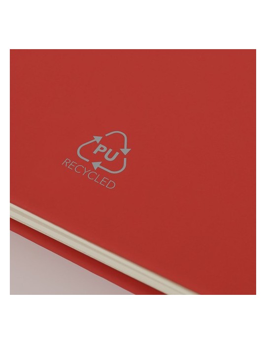 Cahier pratique Pusik Couleurs : rouge Matières : PU recyclé goodies publicitaire durable