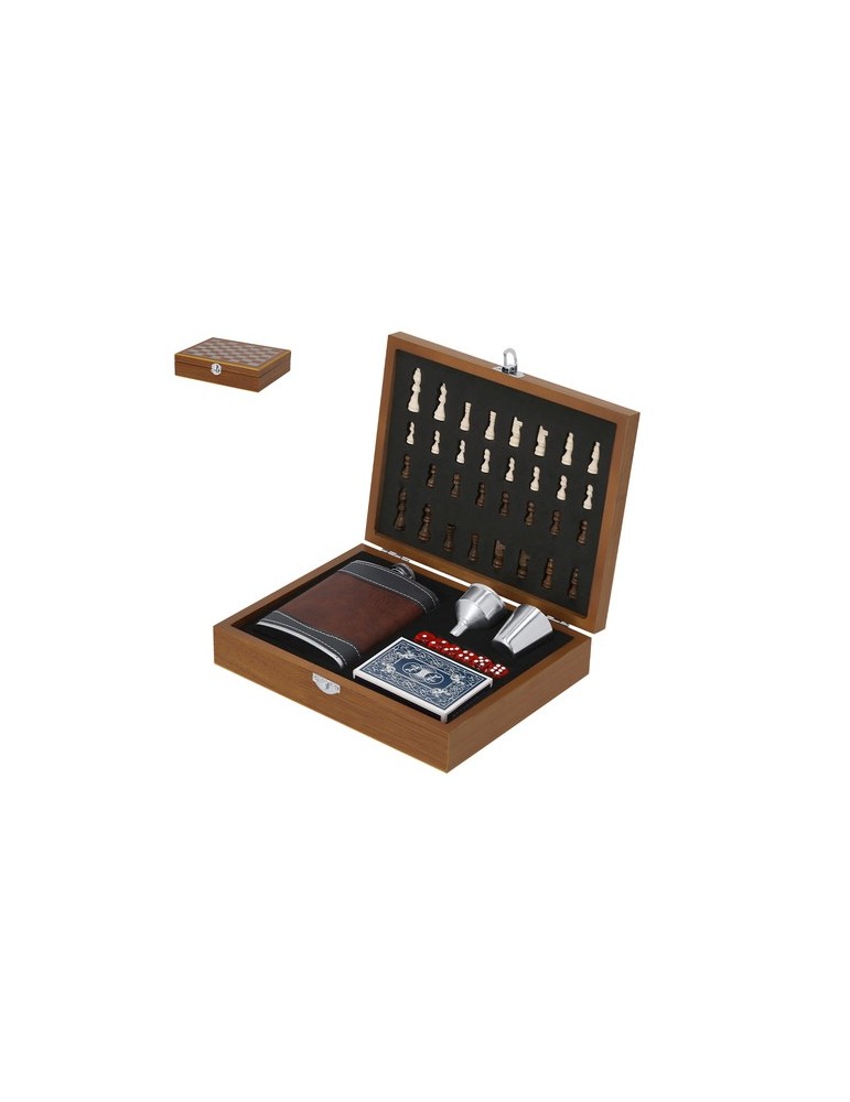 Set de Flacons Pratiques Menzie Matières : bois Couleurs : naturel personnalisable avec votre logo