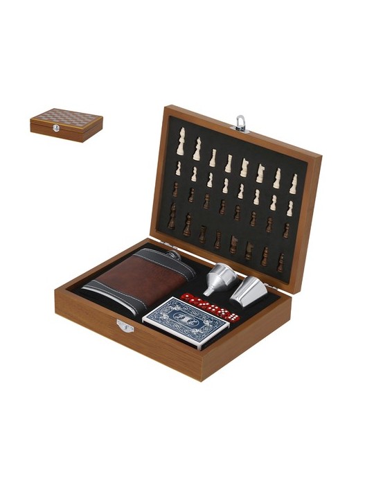 Set de Flacons Pratiques Menzie Matières : bois Couleurs : naturel personnalisable avec votre logo