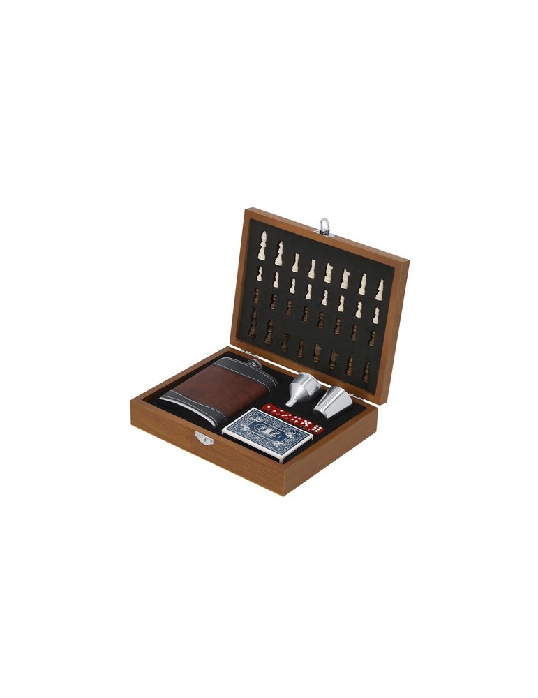 Set de Flacons Pratiques Menzie Matières : bois Couleurs : naturel cadeau entreprise pas cher