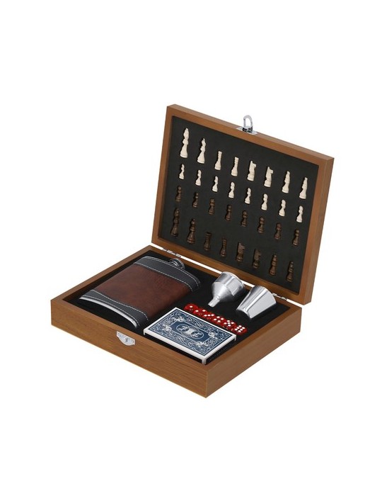 Set de Flacons Pratiques Menzie Matières : bois Couleurs : naturel cadeau entreprise pas cher