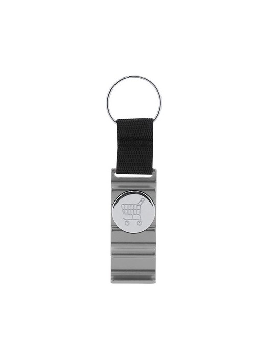 Porte-Clés Support Monnaie Pratique Nevin Matières : aluminium Couleurs : noir cadeau entreprise pas cher