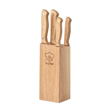 Set de 5 Couteaux Gourmet avec Socle Élégant