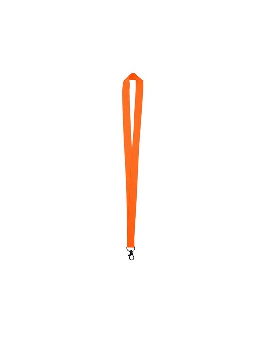 Lanyard publicitaire personnalisé Cofmil Matières : polyester Couleurs : rose fluo goodies publicitaire durable