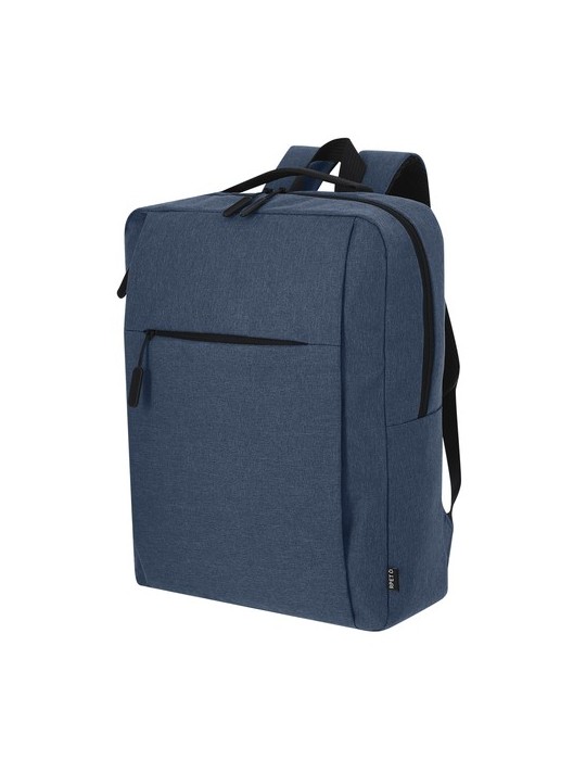 Sac à Dos personnalisé  Maxtry Couleurs : bleu marine Matières : polyester recyclé cadeau entreprise pas cher