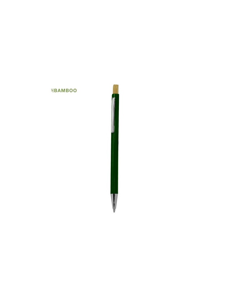 Stylo publicitaire personnalisé Zukry Matières : bambou Couleurs : vert objet promotionnel éco-responsable