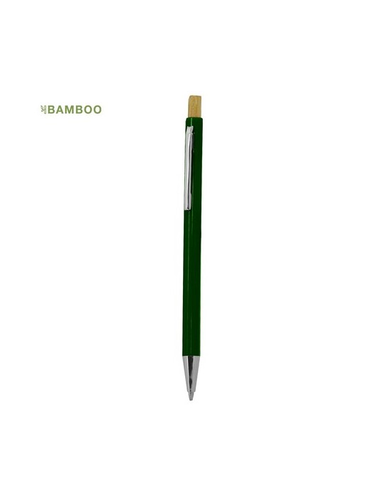 Stylo publicitaire personnalisé Zukry Matières : bambou Couleurs : noir goodies entreprise design