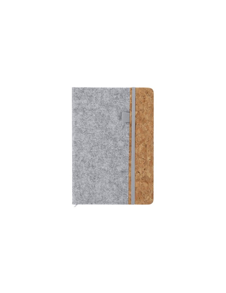 Bloc Notes Publicitaire Éco-responsable Driscol Matières : liège Couleurs : gris clair personnalisable avec votre logo