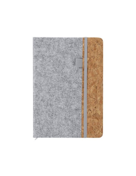 Bloc Notes Publicitaire Éco-responsable Driscol Matières : liège Couleurs : gris clair personnalisable avec votre logo