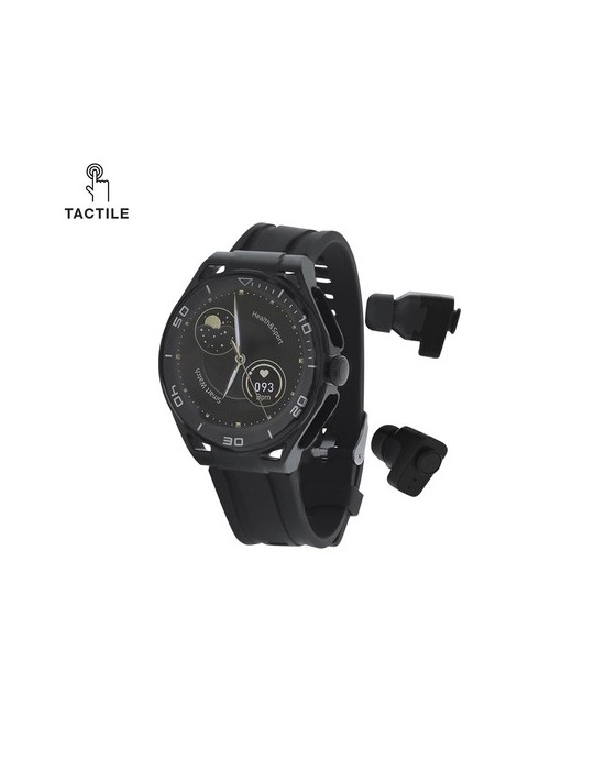 Montre Intelligente Personnalisée Éco-responsable Klemen Matières : TPU Couleurs : noir personnalisable avec votre logo