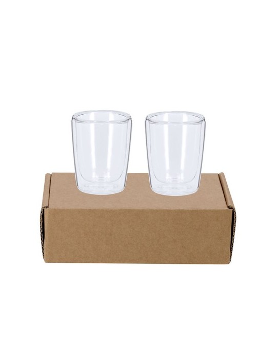 Set de verres publicitaires s Frilux Matières : borosilicate Couleurs : transparent goodies publicitaire événementiel