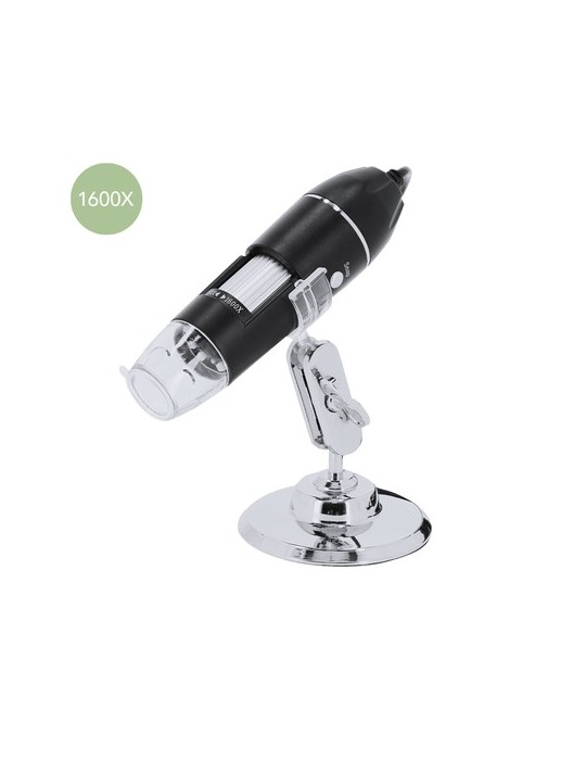 Microscope publicitaire 1600X Patsmi Matières : métal Couleurs : noir personnalisable avec votre logo