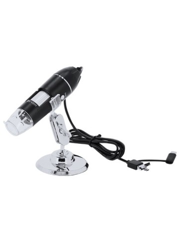 Microscope publicitaire 1600X Patsmi Matières : métal Couleurs : noir cadeau entreprise pas cher