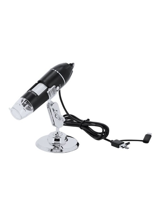 Microscope publicitaire 1600X Patsmi Matières : métal Couleurs : noir cadeau entreprise pas cher