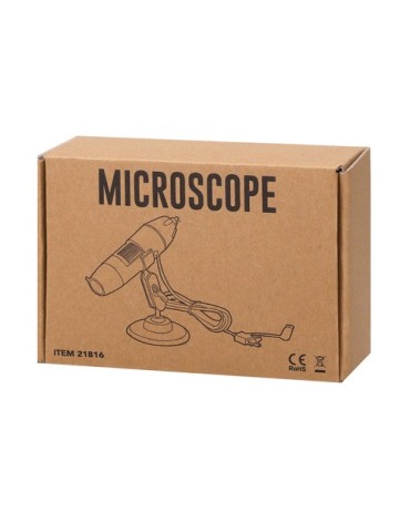 Microscope publicitaire 1600X Patsmi Matières : métal Couleurs : noir objet promotionnel éco-responsable
