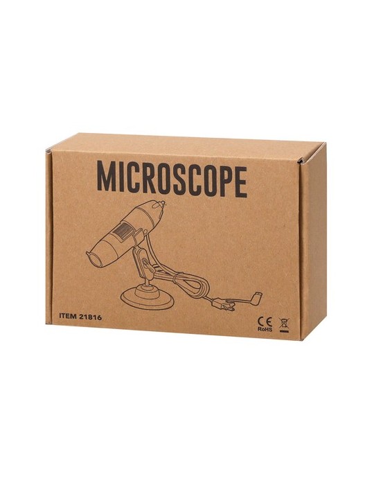 Microscope publicitaire 1600X Patsmi Matières : métal Couleurs : noir objet promotionnel éco-responsable