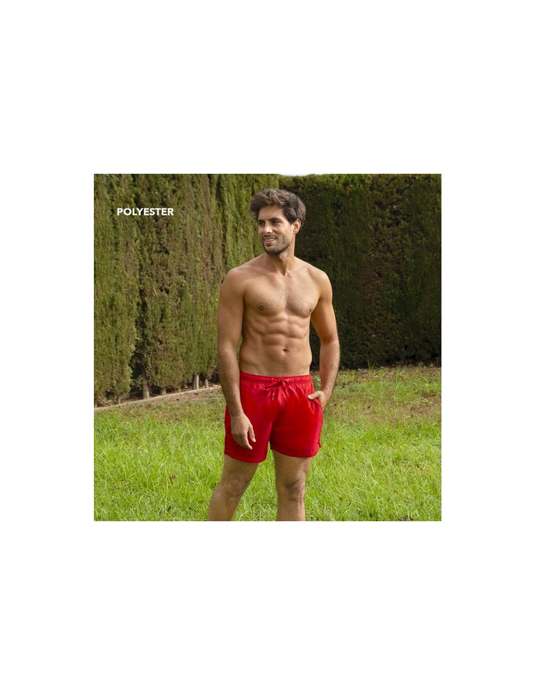 Maillot de Bain Publicitaire Personnalisé Merlin Matières : polyester Taille textile : L Couleurs : rouge cadeau affaires élégan