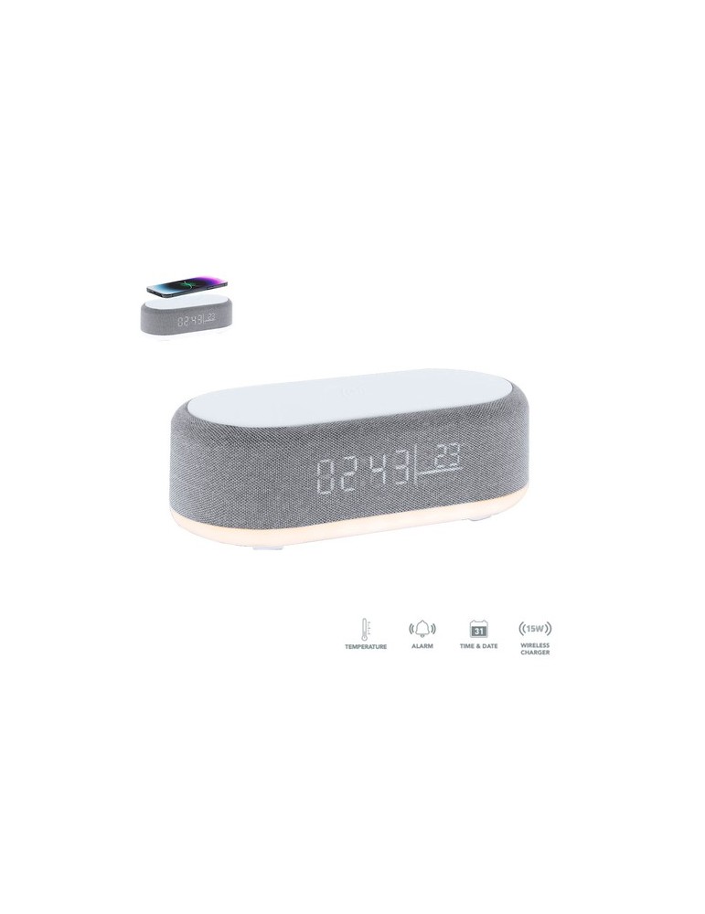 Horloge personnalisée multifonction Quinn Matières : polyester Couleurs : gris personnalisable avec votre logo