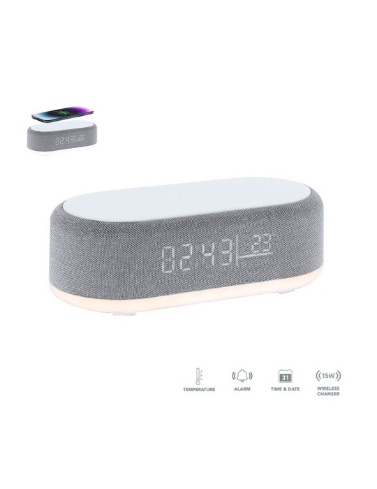 Horloge personnalisée multifonction Quinn Matières : polyester Couleurs : gris personnalisable avec votre logo