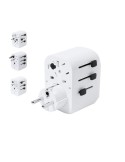 Adaptateur publicitaire de prises Wando Couleurs : blanc personnalisable avec votre logo