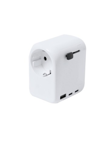 Adaptateur publicitaire de prises Wando Couleurs : blanc cadeau entreprise pas cher
