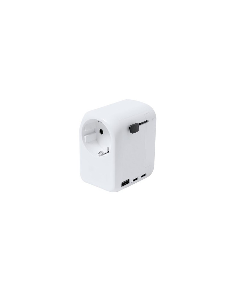 Adaptateur publicitaire de prises Wando Couleurs : blanc cadeau entreprise pas cher