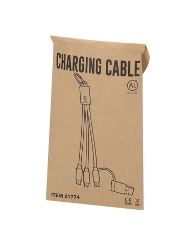 Câble de Charge Publicitaire Éco-responsable Bikoc Matières : aluminium recyclé  Couleurs : noir livraison express 24h 48h