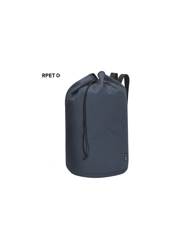 Balluchon  personnalisé Mubar Couleurs : noir Matières : polyester recyclé marquage laser ultra précis